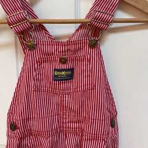 Osh Kosh Vintage Red Striped Overalls Size 6 (Big Kid)